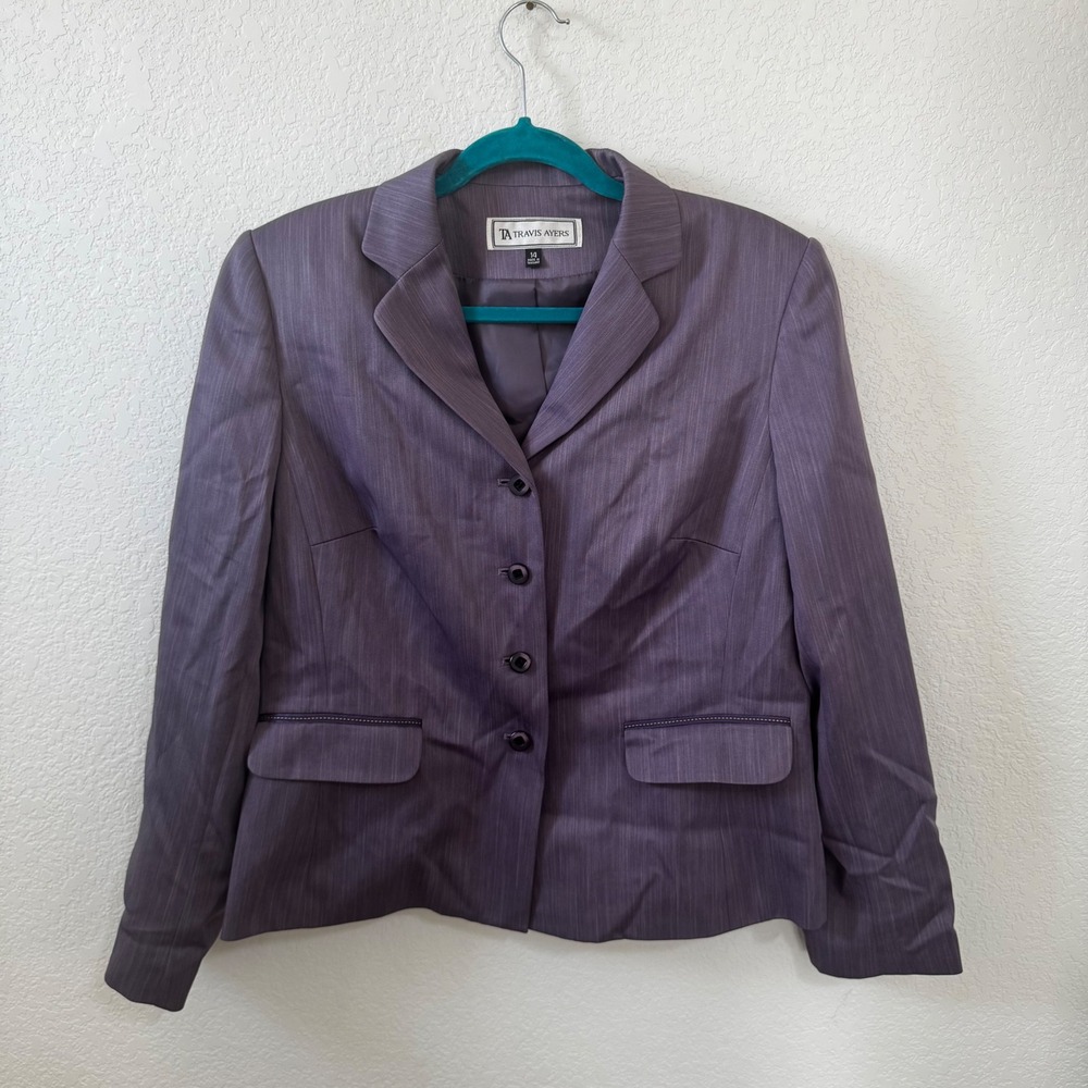 Travis Ayers Women's Purple Pinstripe Blazer Jacket Size 14‎ Business Career